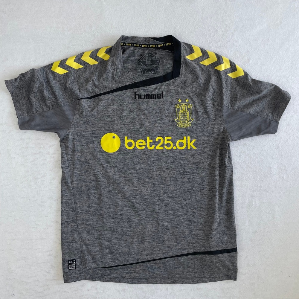 Hummel Brondby‎ IF Soccer Jersey Mens Large Gray Heathered Short Sleeve Bet25.dk